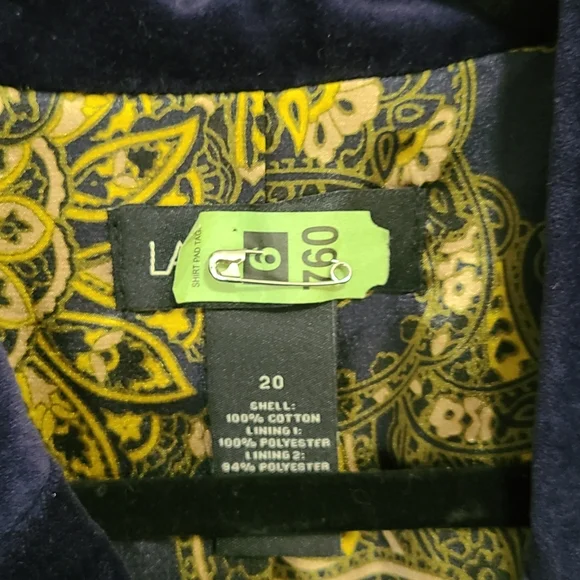 Lane Bryant Velvet Blazer Size 20 Navy Blue - Picture 4 of 5